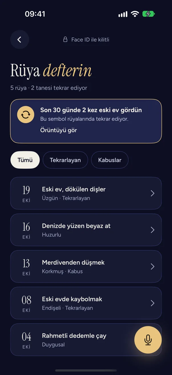 Rüya defteri ve tekrar eden semboller